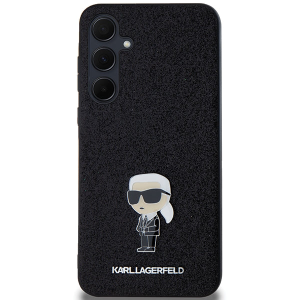 Karl Lagerfeld blizgus dėklas Samsung Galaxy A55 – juodas