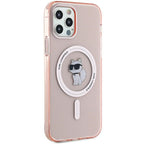 Karl Lagerfeld IML Choupette MagSafe dėklas iPhone 12/12 Pro - rožinis -- iPhone 12