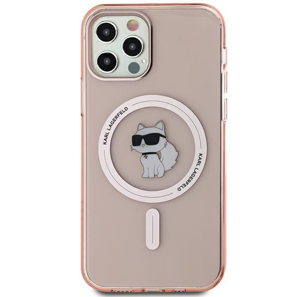 Karl Lagerfeld IML Choupette MagSafe dėklas iPhone 12/12 Pro - rožinis -- iPhone 12