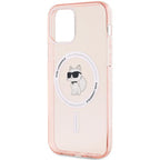 Karl Lagerfeld IML Choupette MagSafe dėklas iPhone 12/12 Pro - rožinis -- iPhone 12