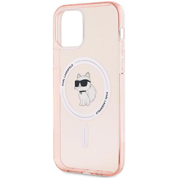 Karl Lagerfeld IML Choupette MagSafe dėklas iPhone 12/12 Pro - rožinis -- iPhone 12