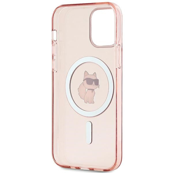 Karl Lagerfeld IML Choupette MagSafe dėklas iPhone 12/12 Pro - rožinis -- iPhone 12