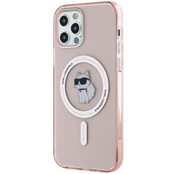 Karl Lagerfeld IML Choupette MagSafe dėklas iPhone 12/12 Pro - rožinis -- iPhone 12