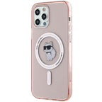 Karl Lagerfeld IML Choupette MagSafe dėklas iPhone 12/12 Pro - rožinis -- iPhone 12