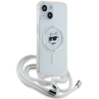 Karl Lagerfeld IML Choupette Head & Cord MagSafe dėklas iPhone 13 / 14 / 15 - skaidrus