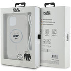 Karl Lagerfeld IML Choupette Head & Cord MagSafe dėklas iPhone 13 / 14 / 15 - skaidrus