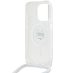 Karl Lagerfeld IML Choupette Head & Cord MagSafe dėklas, skirtas iPhone 13 Pro Max - skaidrus