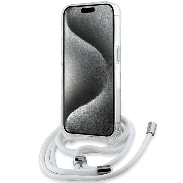 Karl Lagerfeld IML Choupette Head & Cord MagSafe dėklas, skirtas iPhone 14 Pro - skaidrus