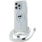 Karl Lagerfeld IML Choupette Head & Cord MagSafe dėklas, skirtas iPhone 14 Pro Max - skaidrus