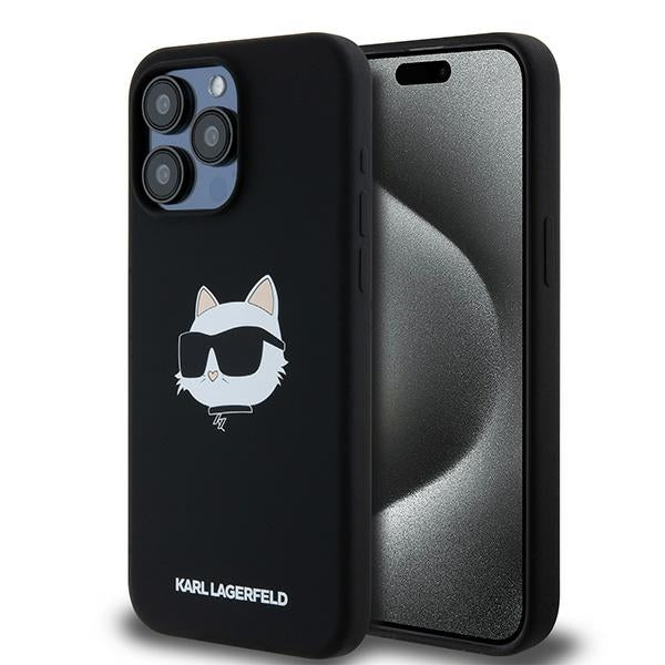 Karl Lagerfeld silikoninis MagSafe dėklas iPhone 15 Pro – juodas -- iPhone 15 Pro