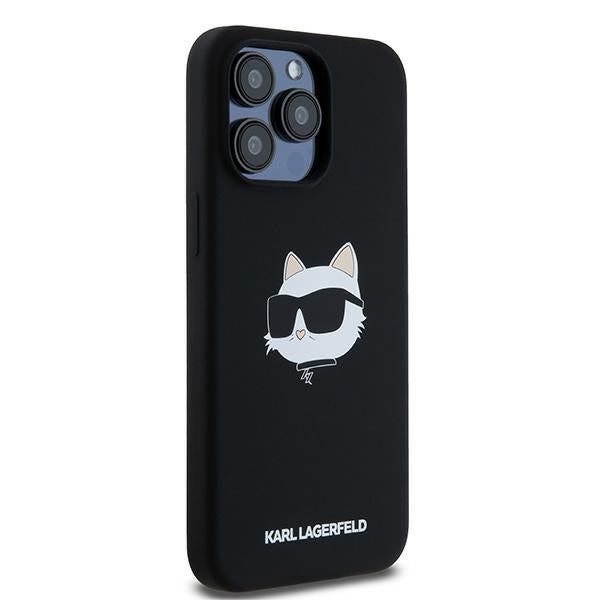 Karl Lagerfeld silikoninis MagSafe dėklas iPhone 15 Pro – juodas -- iPhone 15 Pro