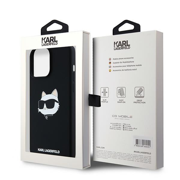 Karl Lagerfeld silikoninis MagSafe dėklas iPhone 15 Pro – juodas -- iPhone 15 Pro