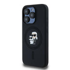 Karl Lagerfeld Silicone Karl&Choupette MagSafe dėklas iPhone 15 Pro - juodas