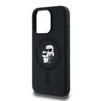Karl Lagerfeld Silicone Karl&Choupette MagSafe dėklas iPhone 15 Pro - juodas