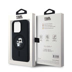 Karl Lagerfeld Silicone Karl&Choupette MagSafe dėklas iPhone 15 Pro - juodas