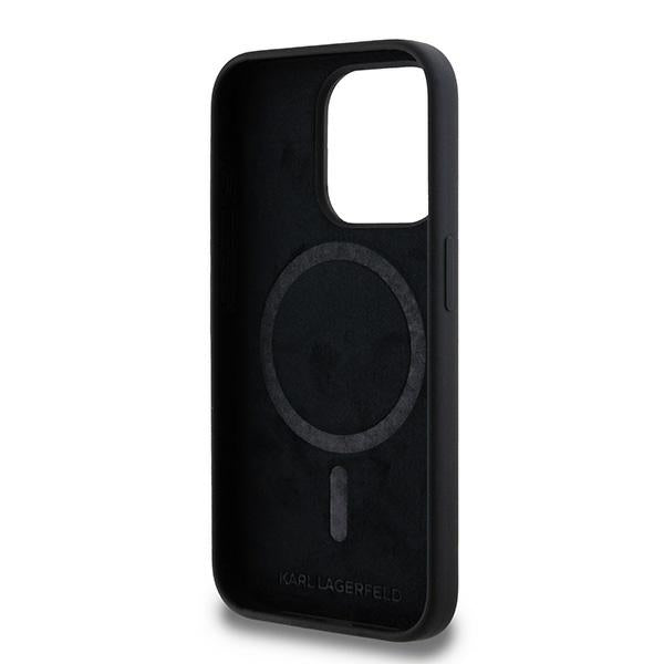 Karl Lagerfeld MagSafe dėklas iPhone 15 Pro – juodas