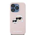 Karl Lagerfeld Silikoninis Karl&Choupette MagSafe Dėklas, skirtas iPhone 15 Pro – rožinis