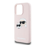Karl Lagerfeld Silikoninis Karl&Choupette MagSafe Dėklas, skirtas iPhone 15 Pro – rožinis