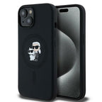 Karl Lagerfeld Silicone Karl&Choupette MagSafe dėklas iPhone 15 Plus / 14 Plus - juodas