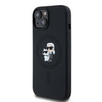 Karl Lagerfeld Silicone Karl&Choupette MagSafe dėklas iPhone 15 Plus / 14 Plus - juodas