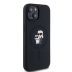 Karl Lagerfeld Silicone Karl&Choupette MagSafe dėklas iPhone 15 Plus / 14 Plus - juodas