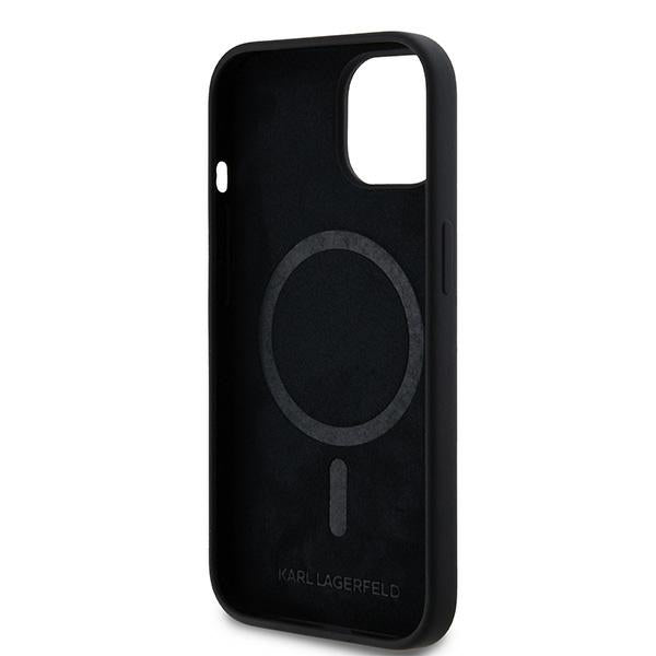 Karl Lagerfeld Silicone Karl&Choupette MagSafe dėklas iPhone 15 Plus / 14 Plus - juodas