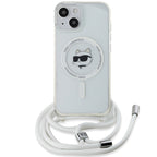 Karl Lagerfeld IML Choupette Head&Cord MagSafe dėklas, skirtas iPhone 15 / 14 / 13 - skaidrus