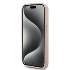 Karl Lagerfeld Leather Monogram Metal Logo dėklas iPhone 15 Pro Max - rožinis