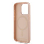 Karl Lagerfeld Leather Monogram Metal Logo dėklas iPhone 15 Pro Max - rožinis
