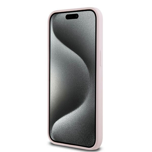 Karl Lagerfeld Silikoninis Karl&Choupette Ring MagSafe Dėklas, skirtas iPhone 15 Pro Max – rožinis