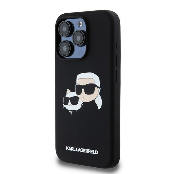 Karl Lagerfeld silikoninis MagSafe dėklas iPhone 15 Pro Max – juodas