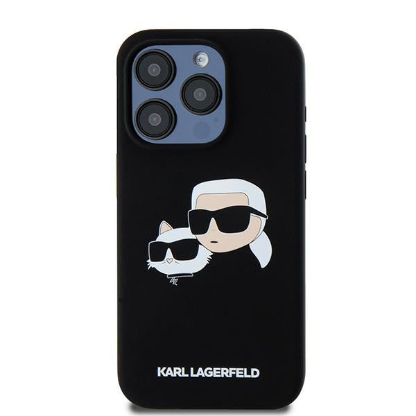 Karl Lagerfeld silikoninis MagSafe dėklas iPhone 15 Pro Max – juodas