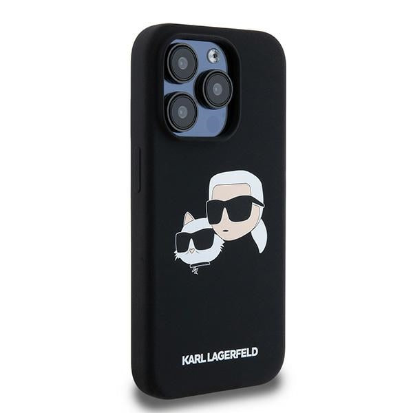 Karl Lagerfeld silikoninis MagSafe dėklas iPhone 15 Pro Max – juodas