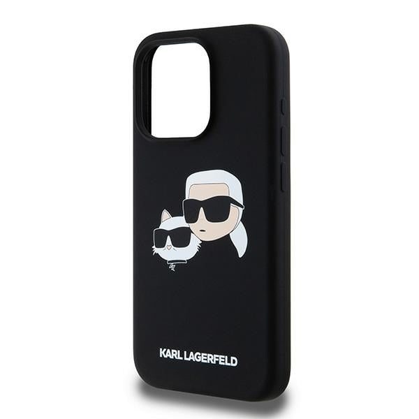 Karl Lagerfeld silikoninis MagSafe dėklas iPhone 15 Pro Max – juodas
