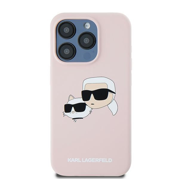 Karl Lagerfeld Silikoninis Karl&Choupette MagSafe Dėklas, skirtas iPhone 15 Pro Max – rožinis