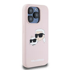 Karl Lagerfeld Silikoninis Karl&Choupette MagSafe Dėklas, skirtas iPhone 15 Pro Max – rožinis