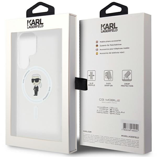 Karl Lagerfeld MagSafe dėklas Samsung Galaxy S24 Ultra – skaidrus