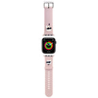Karl Lagerfeld 3D guminis Karl&Choupette Heads dirželis Apple Watch 42/44/45/49mm – rožinis