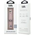 Karl Lagerfeld 3D guminis Karl&Choupette Heads dirželis Apple Watch 42/44/45/49mm – rožinis