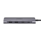 Ugreen CM195 6in1 adapteris USB-C - HDMI / 2x USB-A 3.0 / USB-C PD / SD / TF skaitytuvas - pilkas -- USB Hubs