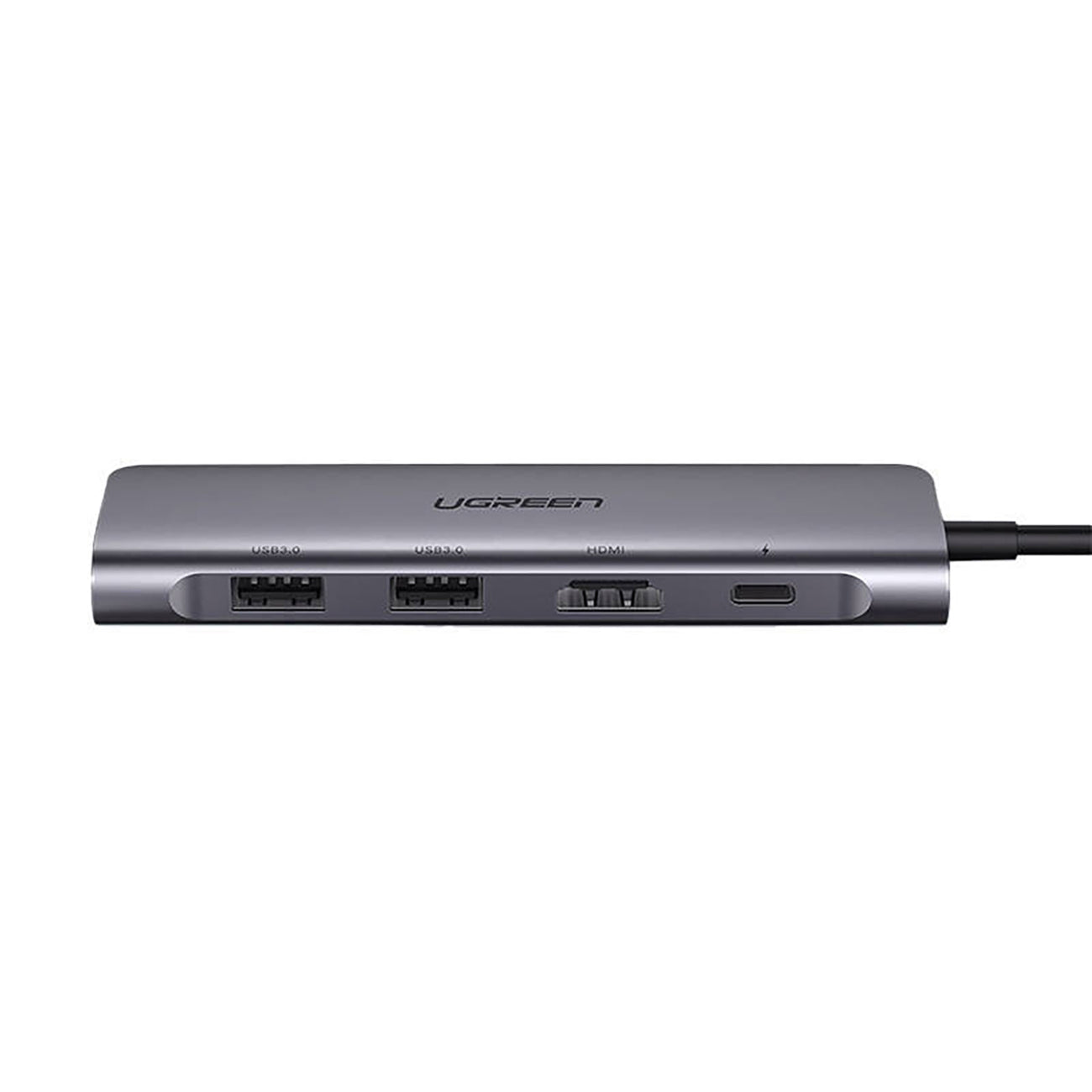 Ugreen CM195 6in1 adapteris USB-C - HDMI / 2x USB-A 3.0 / USB-C PD / SD / TF skaitytuvas - pilkas -- USB Hubs