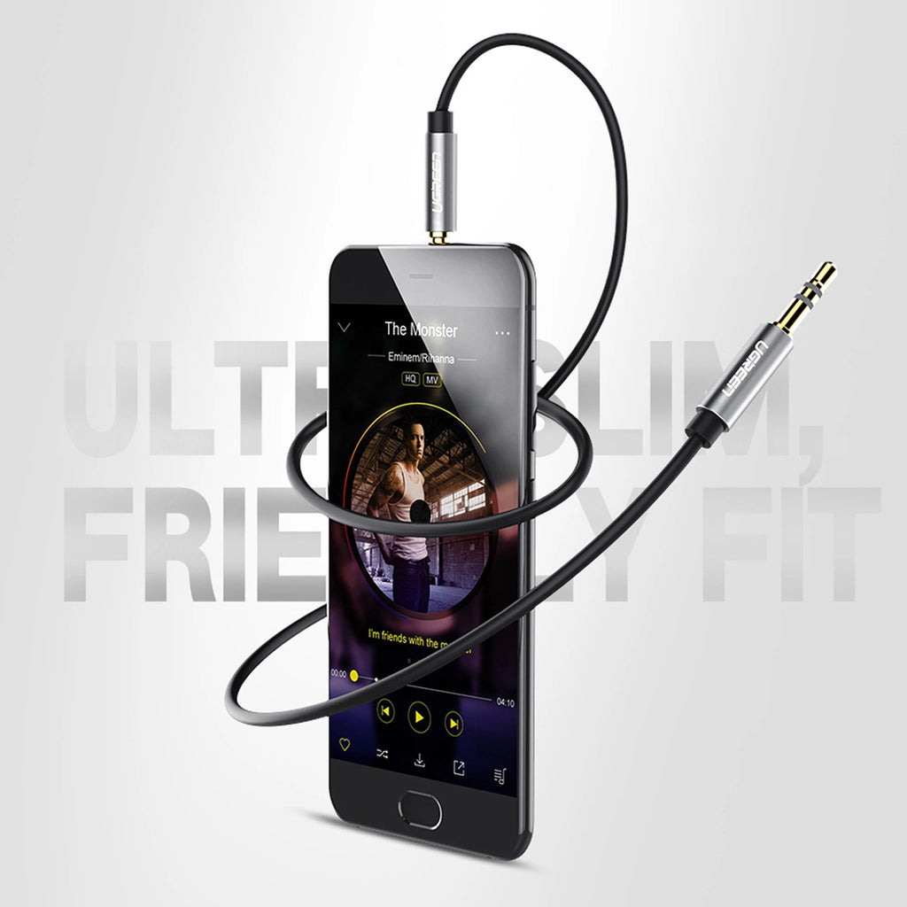 Ugreen AV119 10736 garso kabelis mini jack 3.5mm / mini jack 3.5mm 3m - juodas -- Audio Cables