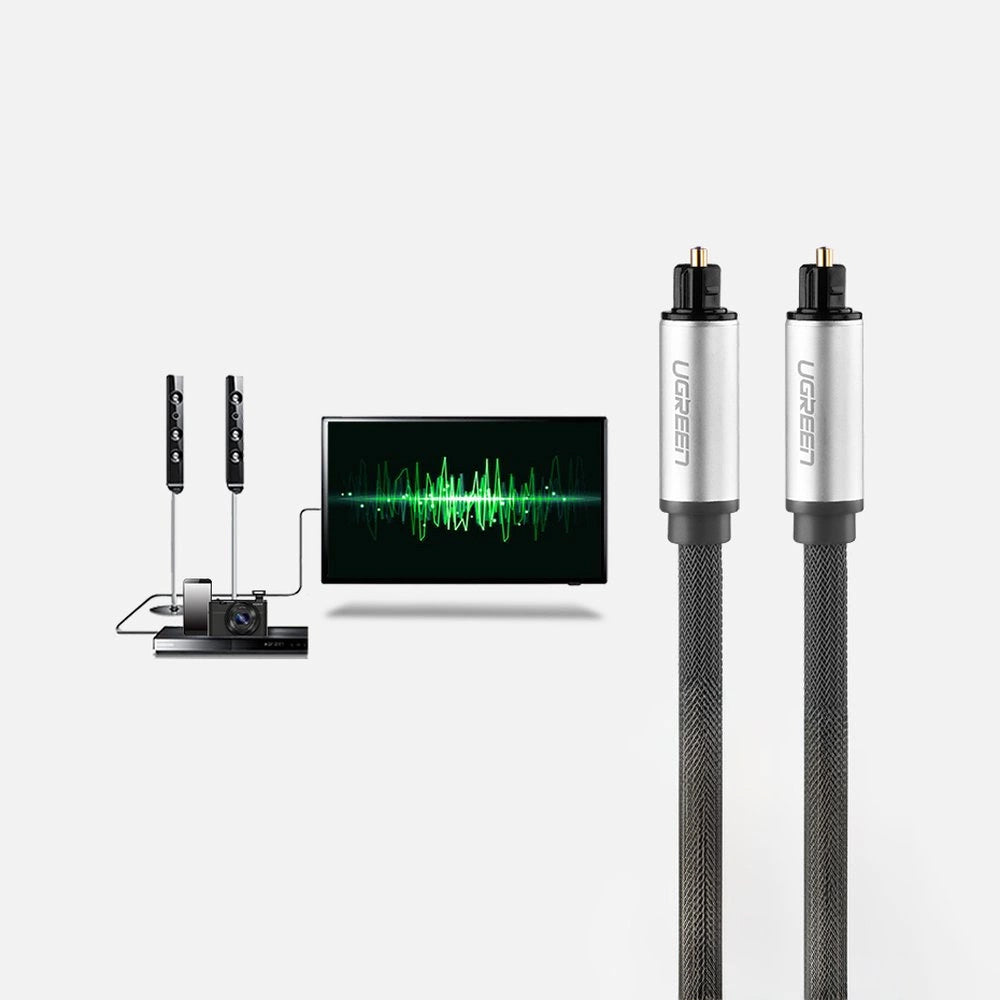 Ugreen AV108 10540 optinis Toslink/SPDIF kabelis 2m - pilkas -- Audio Cables