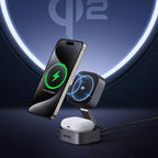 Ugreen W702 3in1 indukcinis įkroviklis su MagSafe / Qi2 ir USB-C jungtimi telefonui / ausinėms - juodas -- Cell phone...