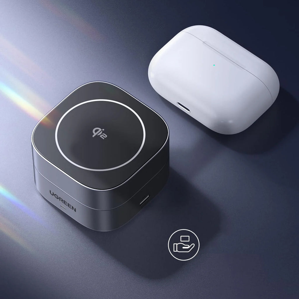 Ugreen W702 3in1 indukcinis įkroviklis su MagSafe / Qi2 ir USB-C jungtimi telefonui / ausinėms - juodas -- Cell phone...