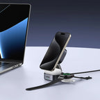 Ugreen W702 3in1 indukcinis įkroviklis su MagSafe / Qi2 ir USB-C jungtimi telefonui / ausinėms - juodas -- Cell phone...