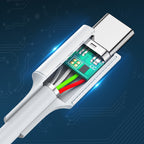 Ugreen US264 60518 USB-C / USB-C PD QC AFC laidas 1 m - baltas -- Cell phone cables
