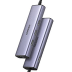 HUB Ugreen CM512 15598 6in1 USB-C - 3x USB-A 3.0 / HDMI / RJ45 / USB-C PD - pilkas -- USB Hubs