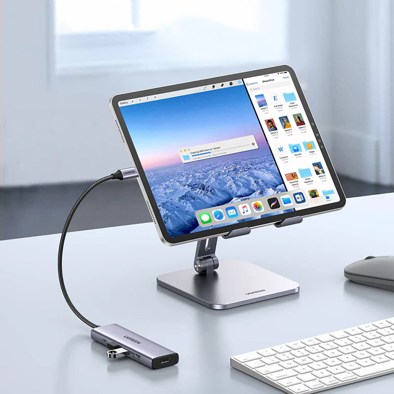 HUB Ugreen CM511 15597 5in1 USB-C - USB-C PD / HDMI / 3x USB-A 3.0 - pilkas -- USB Hubs