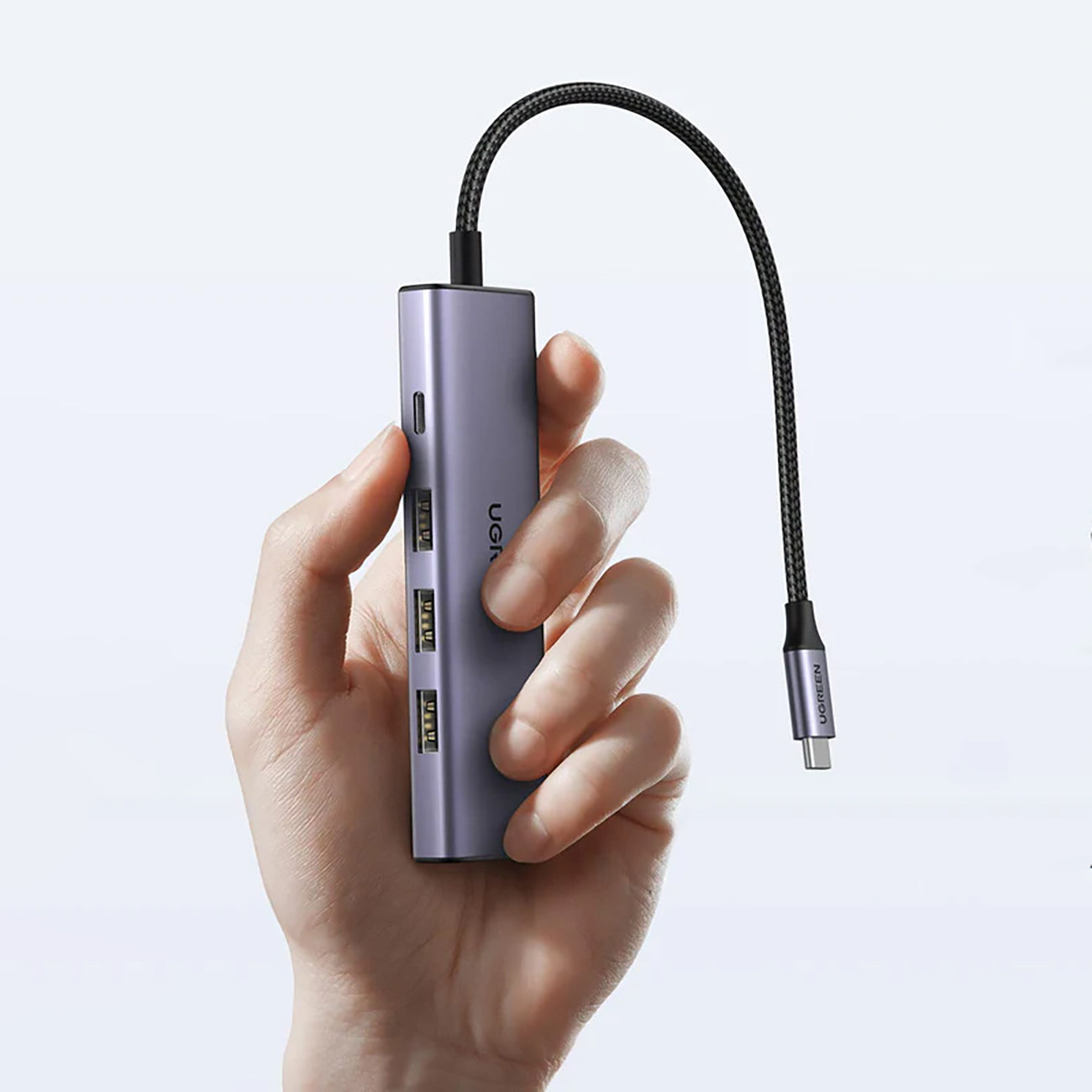 HUB Ugreen CM511 15597 5in1 USB-C - USB-C PD / HDMI / 3x USB-A 3.0 - pilkas -- USB Hubs